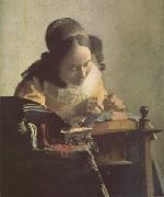 Jan Vermeer The Lacemaker (mk05) oil painting on canvas